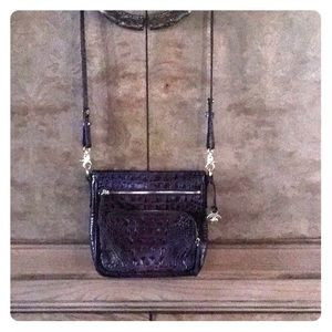 Brown Brahmin shoulder bag croc imbossed